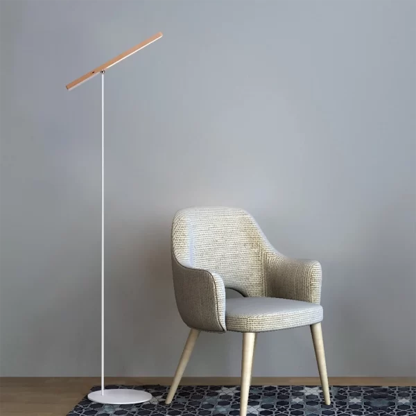 Beech Wood Portable Modern Reading Floor Lamp