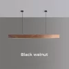 Walnut wood high power linear LED Suspension chandelier