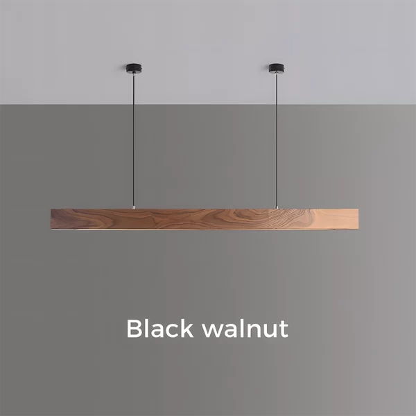 Walnut wood high power linear LED Suspension chandelier