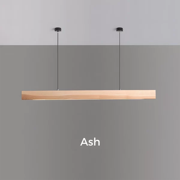 Ash wood high power linear LED suspension chandelier