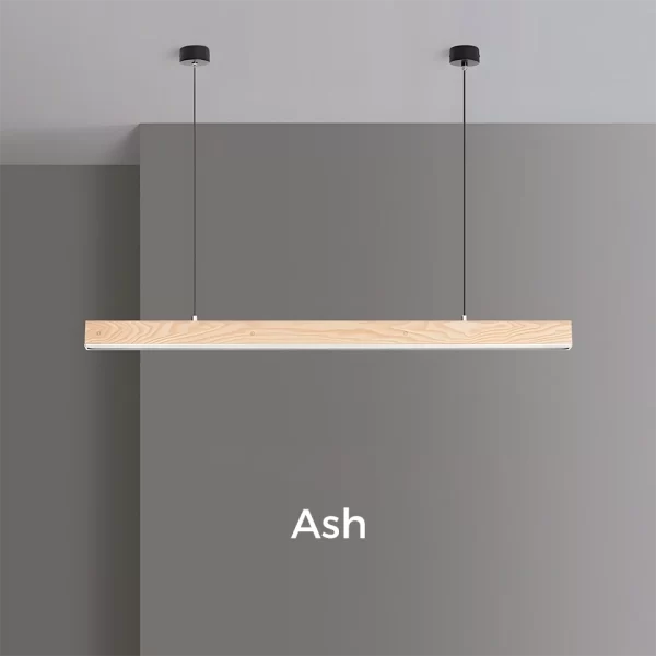 Industrial Alloy Ash Wood Pendant Light