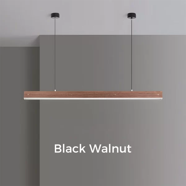 Industrial Alloy Walnut Wood Pendant Light