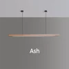 Modern Oval Linear Ash Wood LED Pendant Light