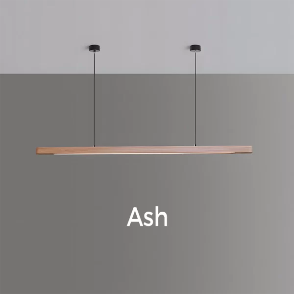 Modern Oval Linear Ash Wood LED Pendant Light