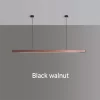 Modern Oval Linear Walnut Wood LED Pendant Light