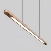 Modern Oval Linear Ash LED Pendant Light Side View