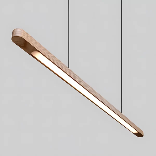 Modern Oval Linear Ash LED Pendant Light Side View