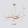 12 Lights Antler Shape Personalized Hanging Chandelier Length 39.4", Height 17.7", adjustable height 39.4"