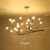 20 Lights Antler Shape Personalized Hanging Chandelier Length 43.3", Height 19.7", adjustable height 39.4"