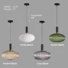 Retro Lantern Glass Hanging Light, Colors include Amber, Black, Green, White, Grey