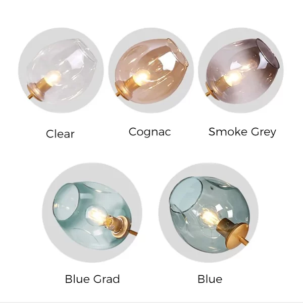 Branch Glass Cup Ceiling Pendant Lampshade Color, including Clear, Cognac, Smoke Grey, Blue Grad, Blue