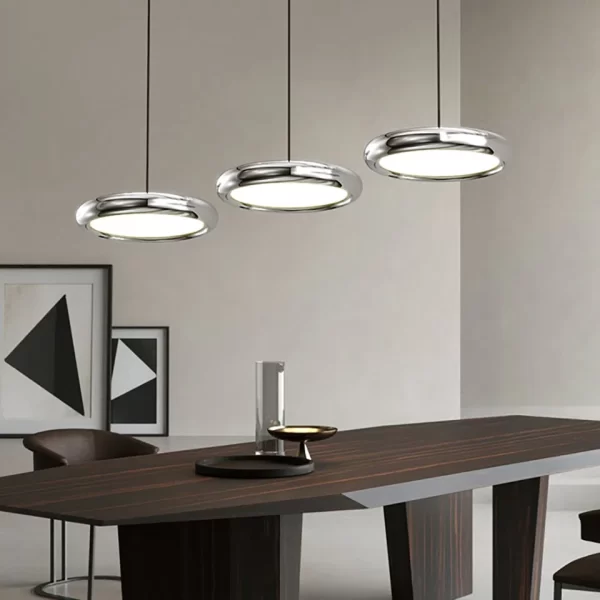 Chrome 3 Heads Flying Saucer Hanging Ceiling Lights