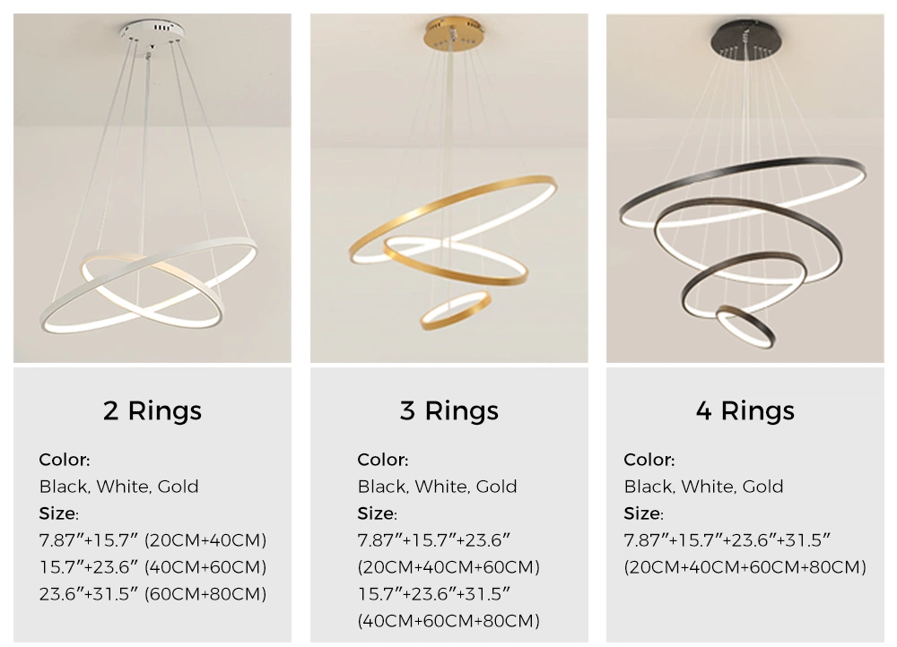 Modern Circle Rings Pendant Light