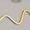 Close-up of Wave LED Strip Hanging Lamp, showing aluminum lamp body.