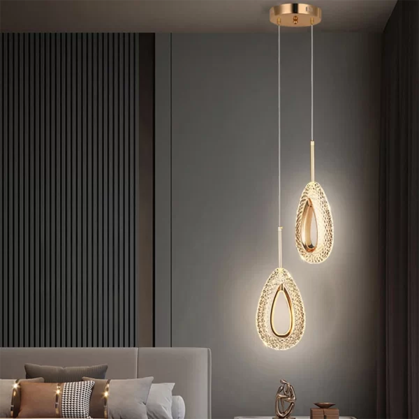 Drop Luxury Crystal Rings Hanging Lamp