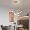 Gold 2 Rings Circle Rings Pendant Light