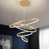 Gold 4 Rings Circle Rings Pendant Light