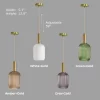 Gold Retro Drum Glass Hanging Light