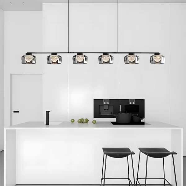 Linear 6 Heads Italian Minimalist Resin Pendant Lights