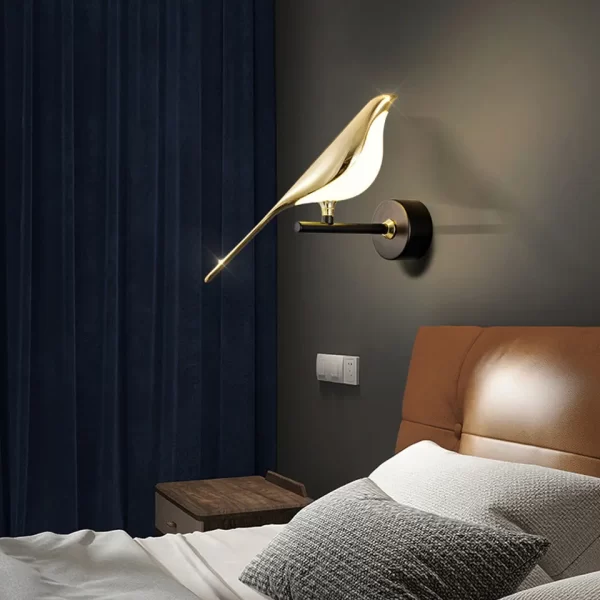 Novelty Magpie Bird LED Wall Lamp for Bedside