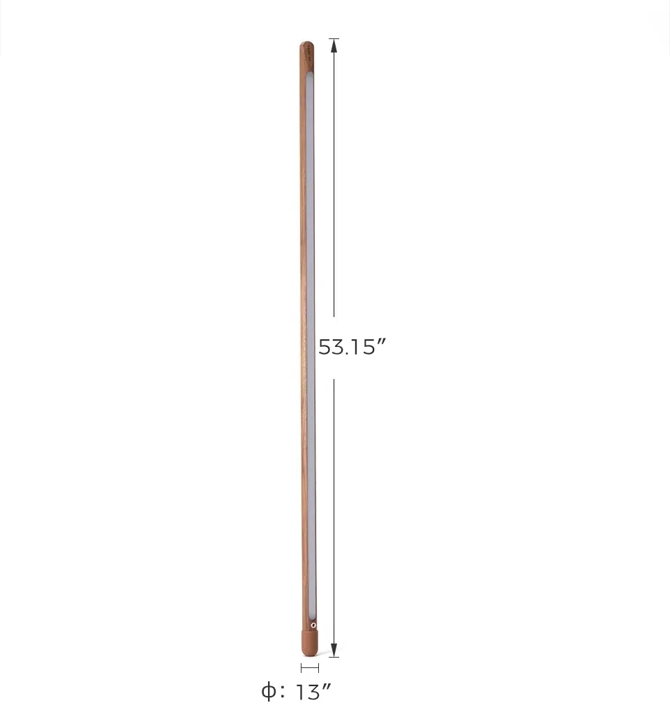 Minimalist Wood LED Floor Lamp Height 53.15" , Diameter 13"