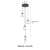 Square 4 Heads Modern Crystal Chandelier