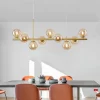 Gold Cognac Modern Glass Sphere Chandelier Light