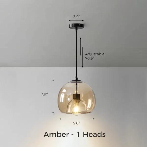 Amber Nordic Glass Ceiling Light