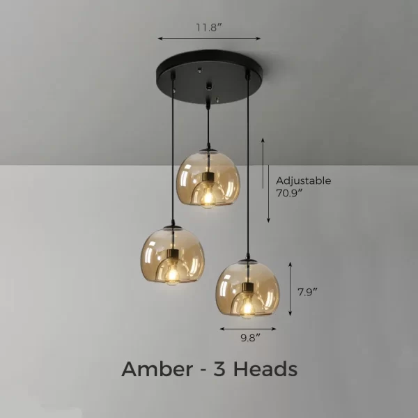 Amber Nordic Glass Ceiling Light