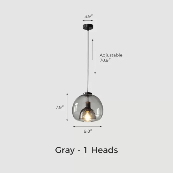 Gray Nordic Glass Ceiling Light