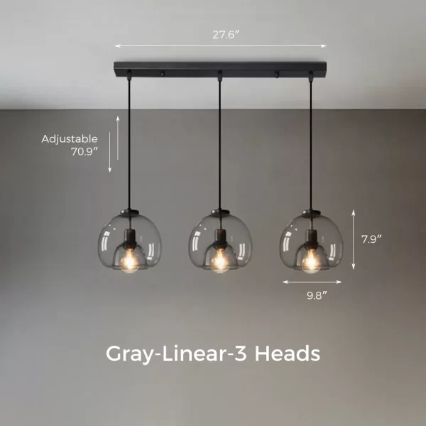 Gray Nordic Glass Ceiling Light