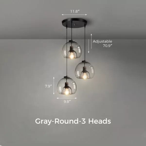 Gray Nordic Glass Ceiling Light