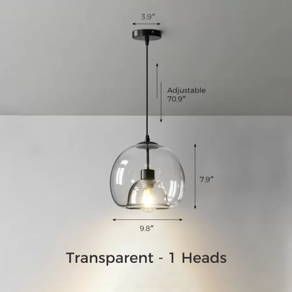 Transparent Nordic Glass Ceiling Light