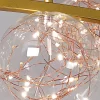 Close-up of Nordic Starry Sky LED Ceiling Chandelier, showing high transparent lampshade.