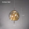 Amber Ball Personality Glass Star Pendant Light