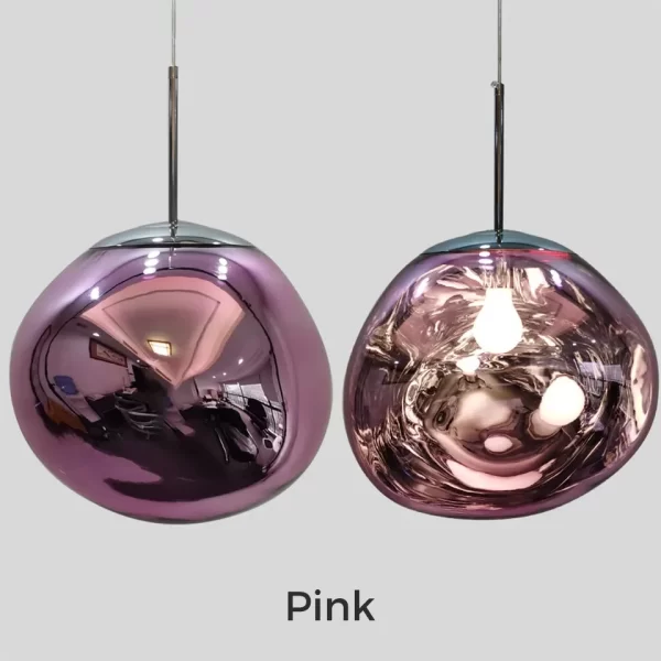 Pink Irregular Lava Glass Pendant Light