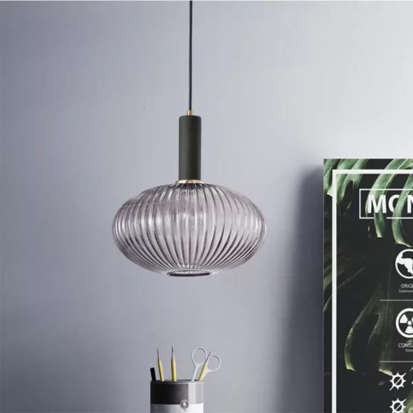 Retro Drum Glass Hanging Light