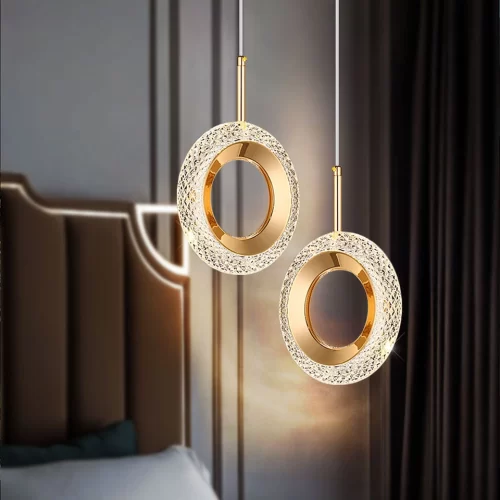 Round Luxury Crystal Rings Hanging Lamp