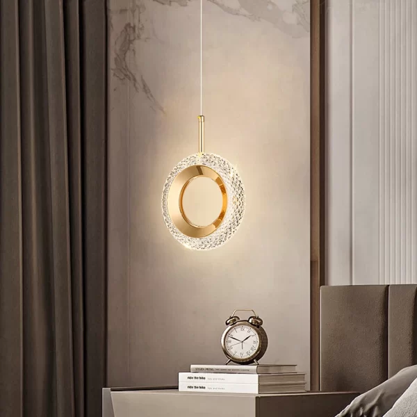 Round Luxury Crystal Rings Hanging Lamp