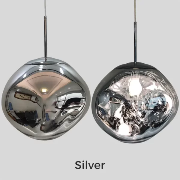 Silver Irregular Lava Glass Pendant Light