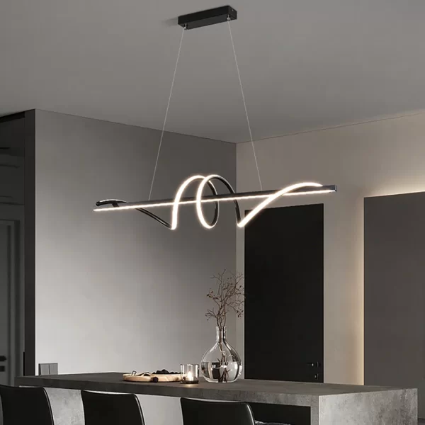 Twisted LED Strip Suspension Chandelier