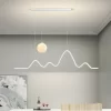 White Wave LED Strip Hanging Lamp