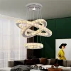 3 Circular Rings Modern LED Crystal Ring Pendant Light