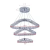 3 Triangle Rings Modern LED Crystal Ring Pendant Light Dimensions