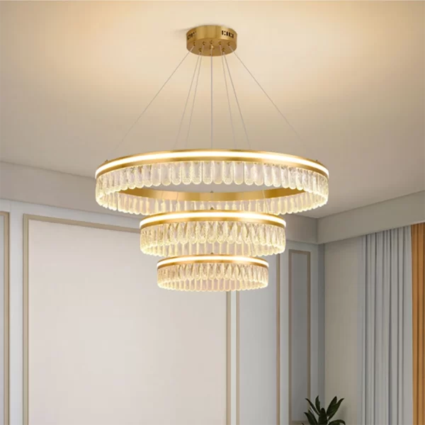 Postmodern Minimalist Luxury 3 Rings Crystal Chandelier