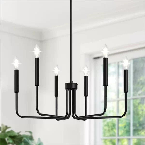 Black 6-Head Candle Chandelier