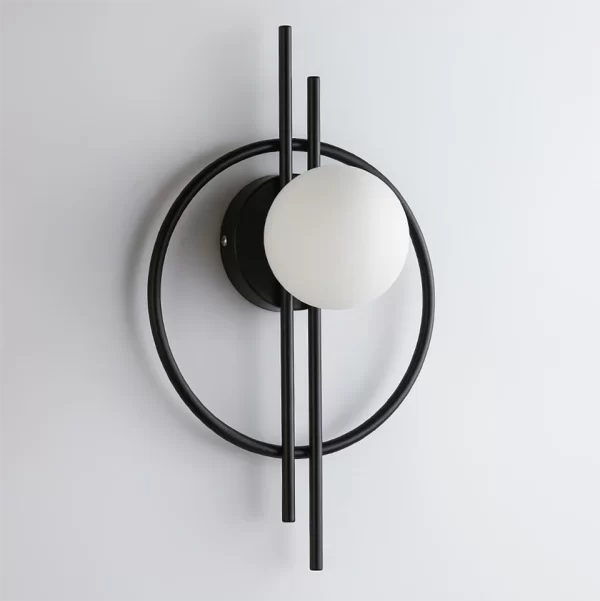 Black Circular Acrylic Wall Lamp lights off