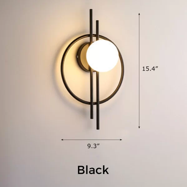 Black Circular Acrylic Wall Lamp