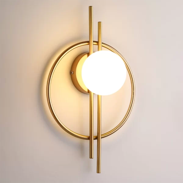 Gold Circular Acrylic Wall Lamp