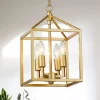 Gold Industrial Metal Lantern Ceiling Light